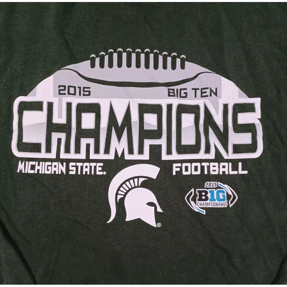 Michigan St Spartans Shirt Mens XL Green Long Sleeve 2015 Big 10 Champions